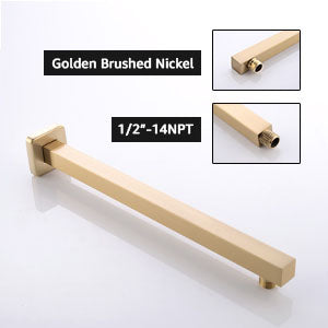 Amelia Gold Brushed Shower Set w/ 10" Square Rain Shower and Handheld