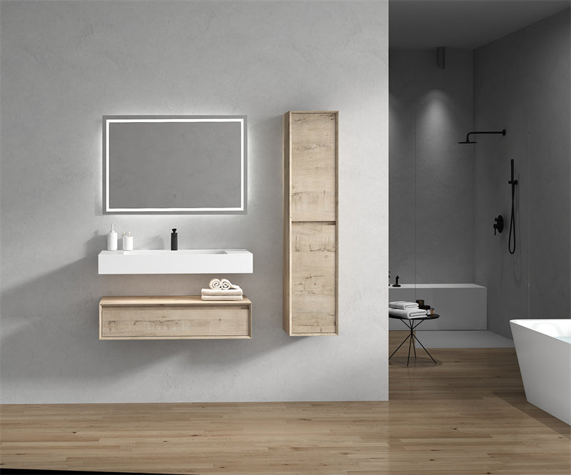 Alysa 36'' floating vanity In light Oak with Reinforced Acrylic Sink