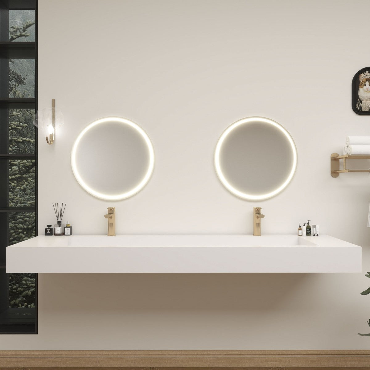 Bethany 72" Reinforced FLX Acrylic Double Sink Countertop