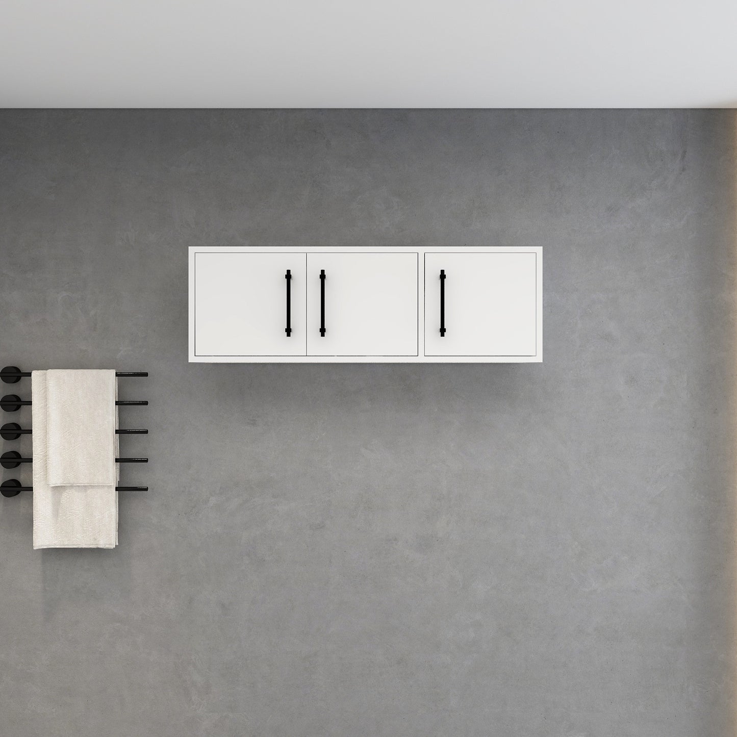 Victoria 42" Solid Wood Overhead Bathroom Vanity Linen Cabinet in Gloss White by Better Vanity