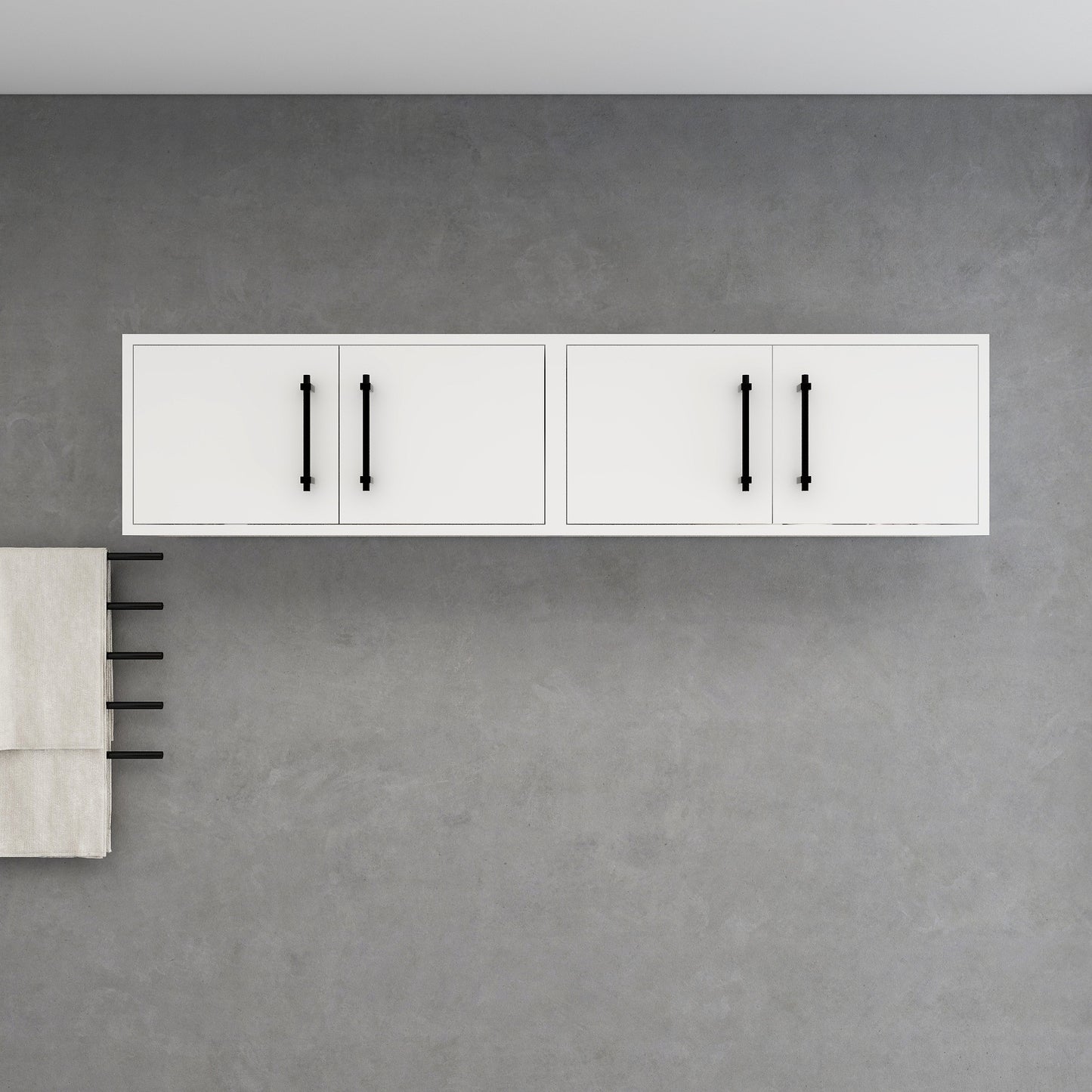 Victoria 60" Solid Wood Overhead Bathroom Vanity Linen Cabinet in Gloss White by Better Vanity