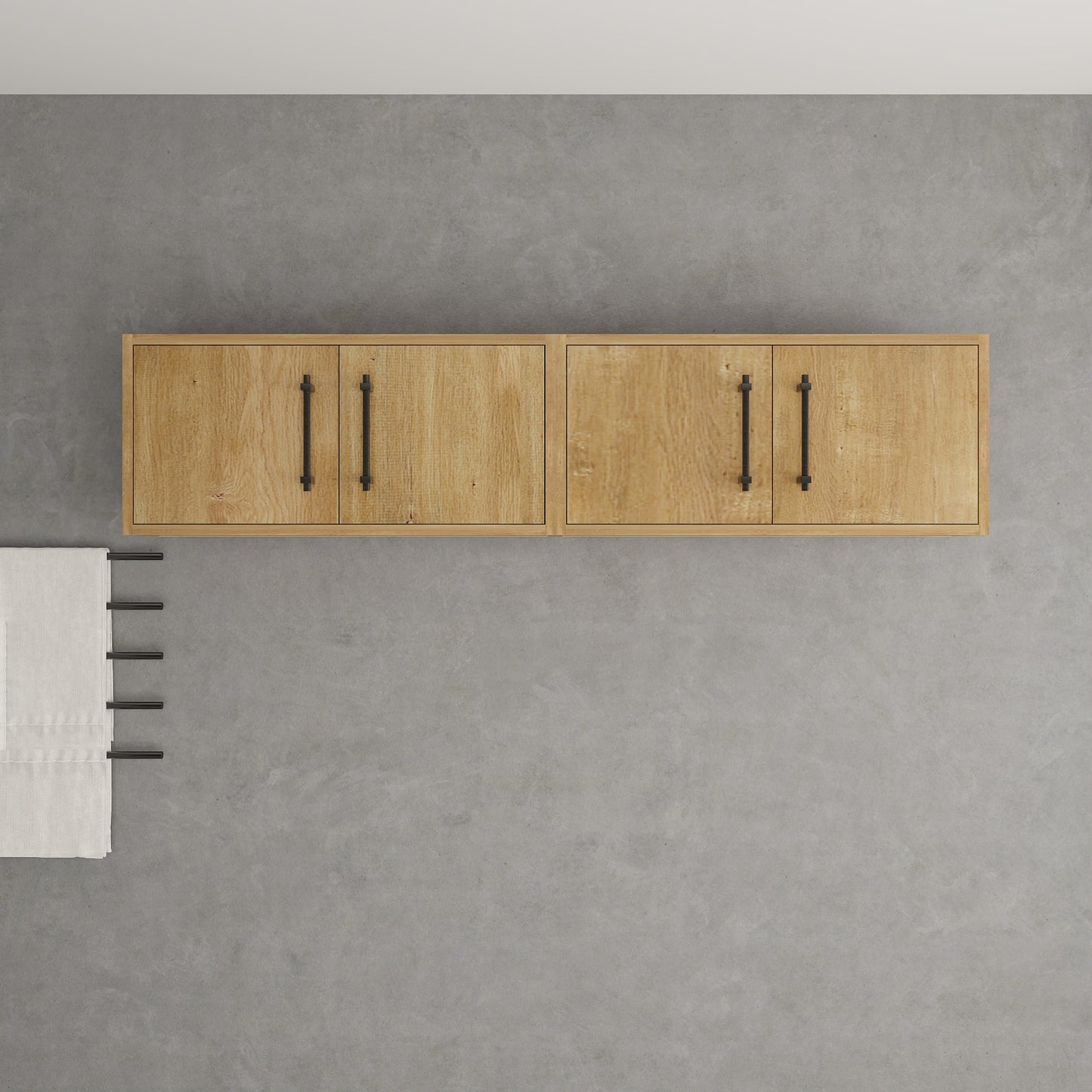 Victoria 60" Solid Wood Overhead Bathroom Vanity Linen Cabinet in Oak by Better Vanity