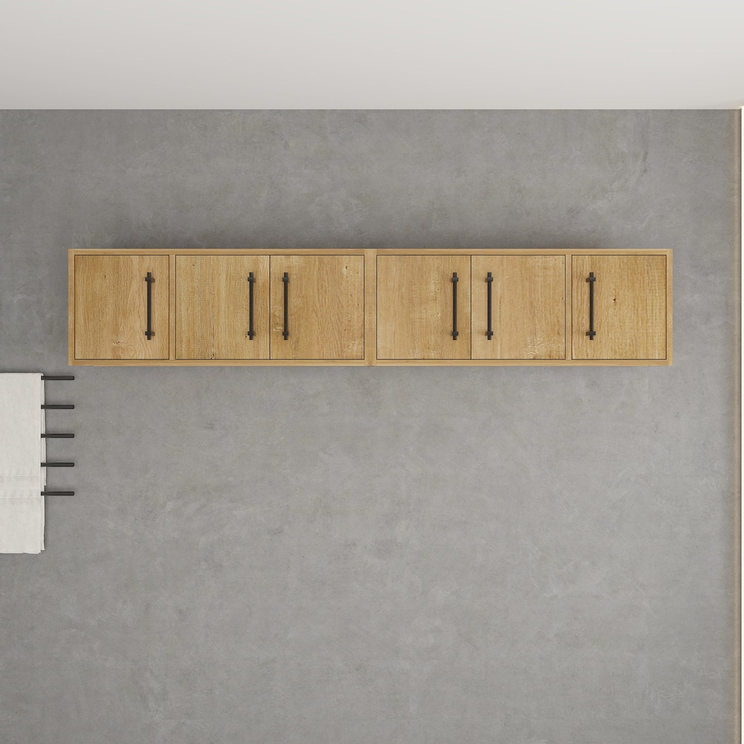 Victoria 72" Solid Wood Overhead Bathroom Vanity Linen Cabinet in Oak by Better Vanity