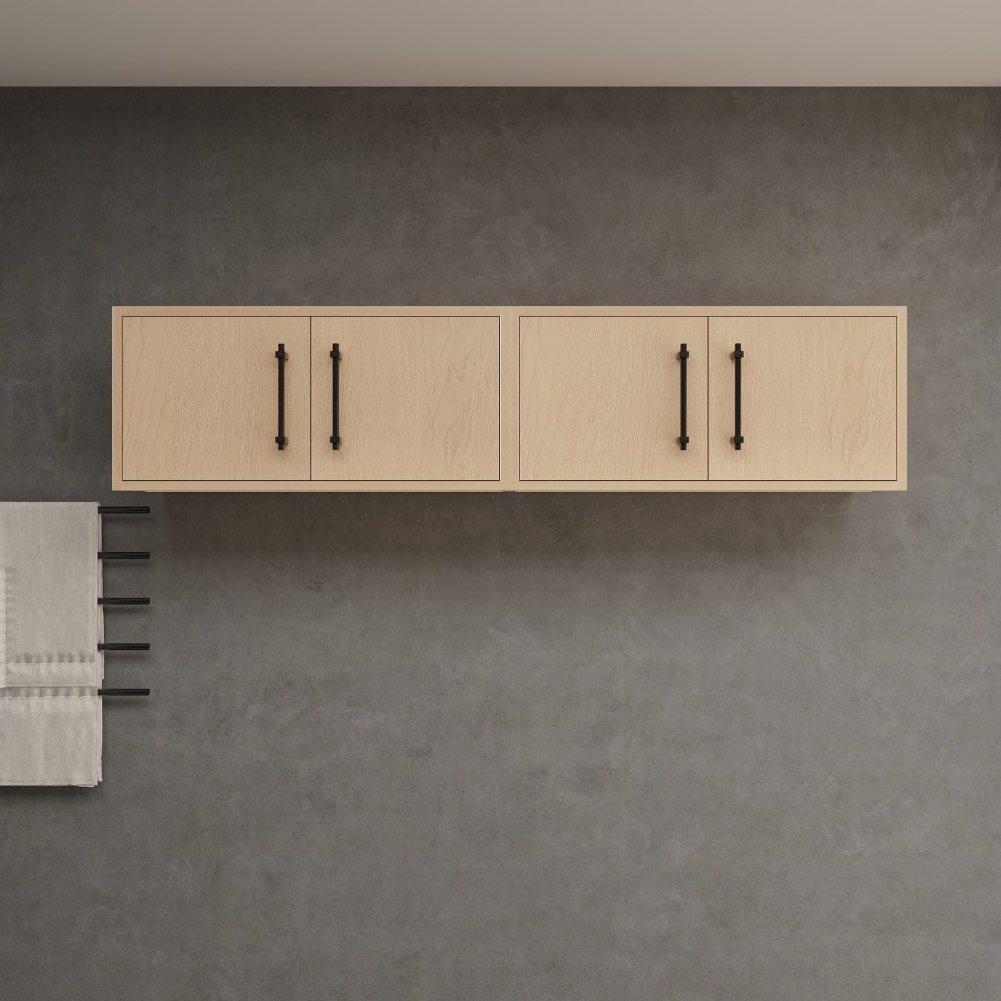 Victoria 60" Solid Wood Overhead Bathroom Vanity Linen Cabinet in Yellow Oak by Better Vanity