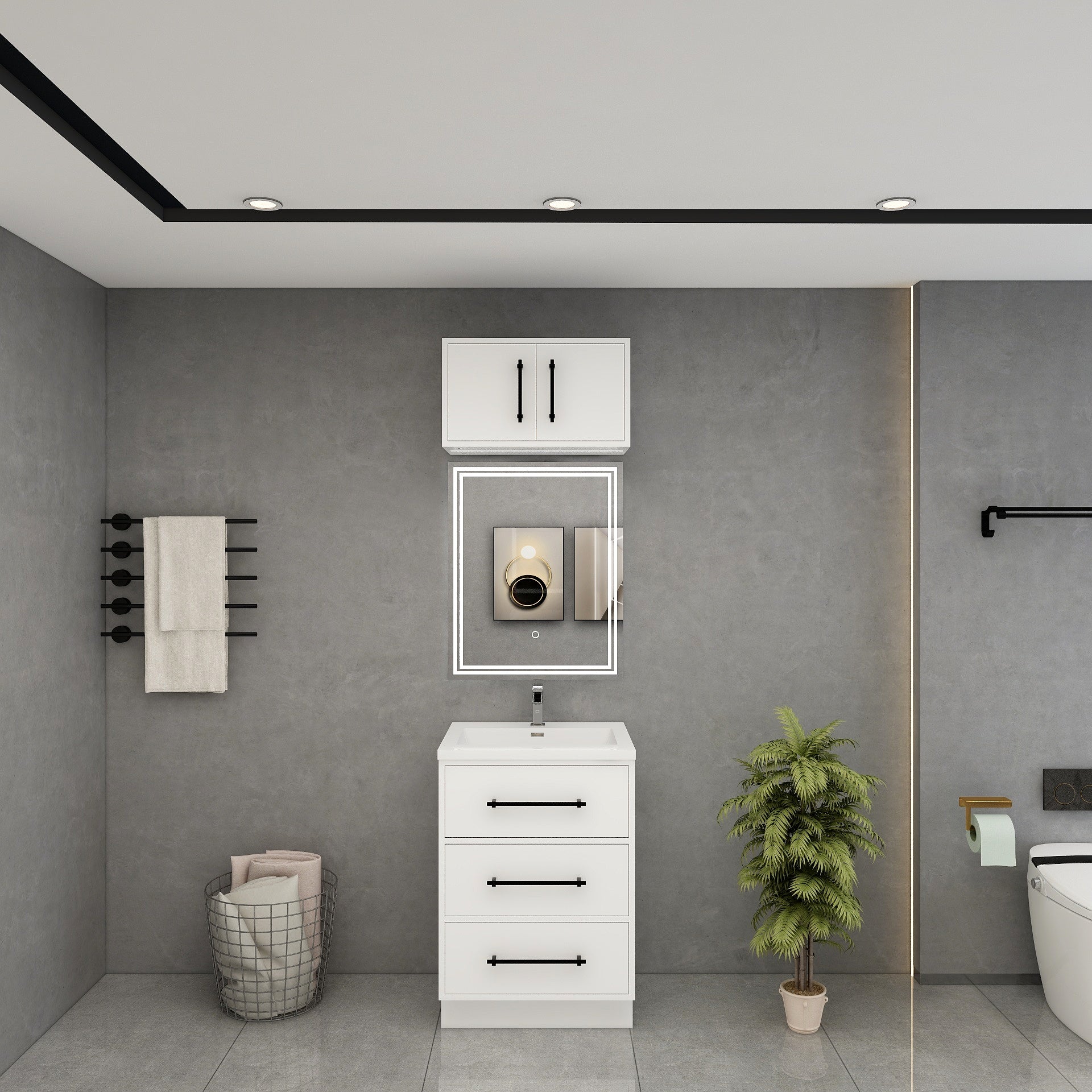 Victoria 24" Solid Wood Freestanding Bathroom Vanity in Gloss White | Better Vanity Solid Wood Floating Vanities
