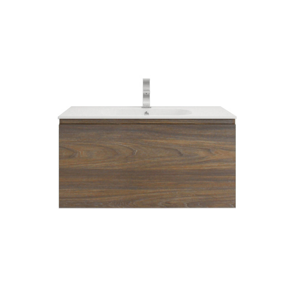 Aipo 36" Rosewood Wall Mounted Vanity with Reinforced Acrylic Sink
