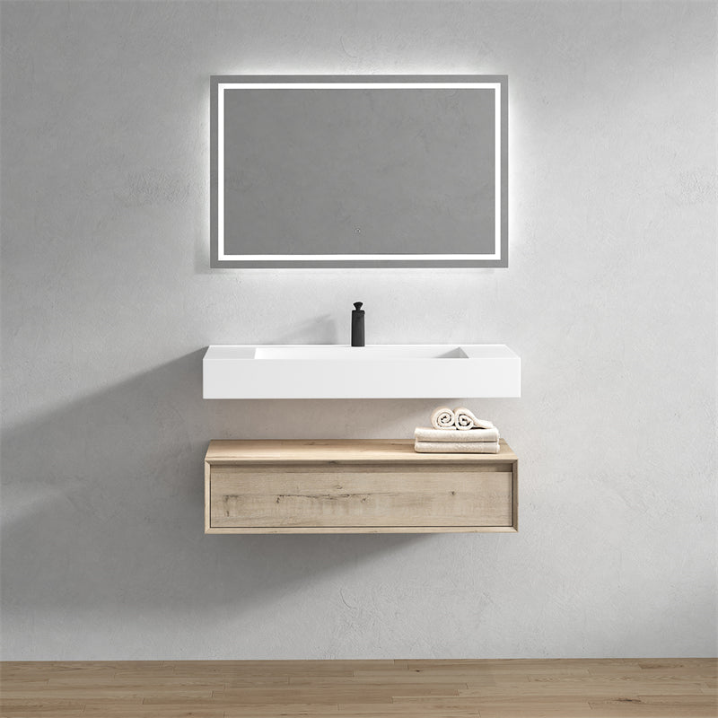 Alysa 36'' floating vanity In light Oak with Reinforced Acrylic Sink