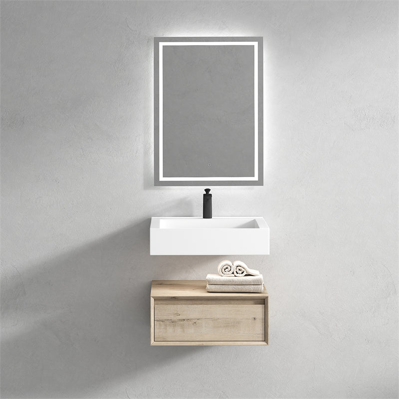Alysa 24'' floating vanity In light Oak with Reinforced Acrylic Sink