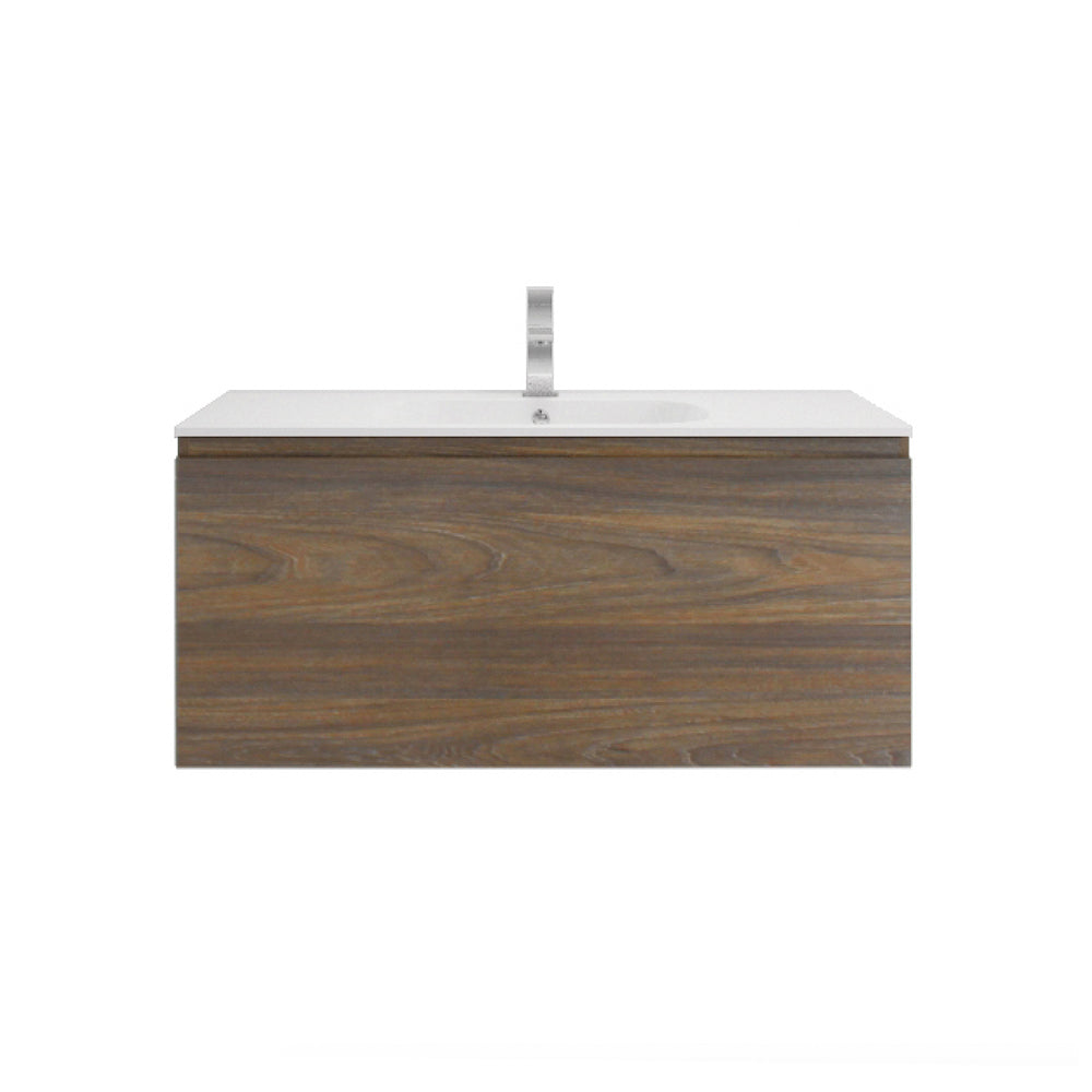Aipo 40" Rosewood Wall Mounted Vanity with Reinforced Acrylic Sink