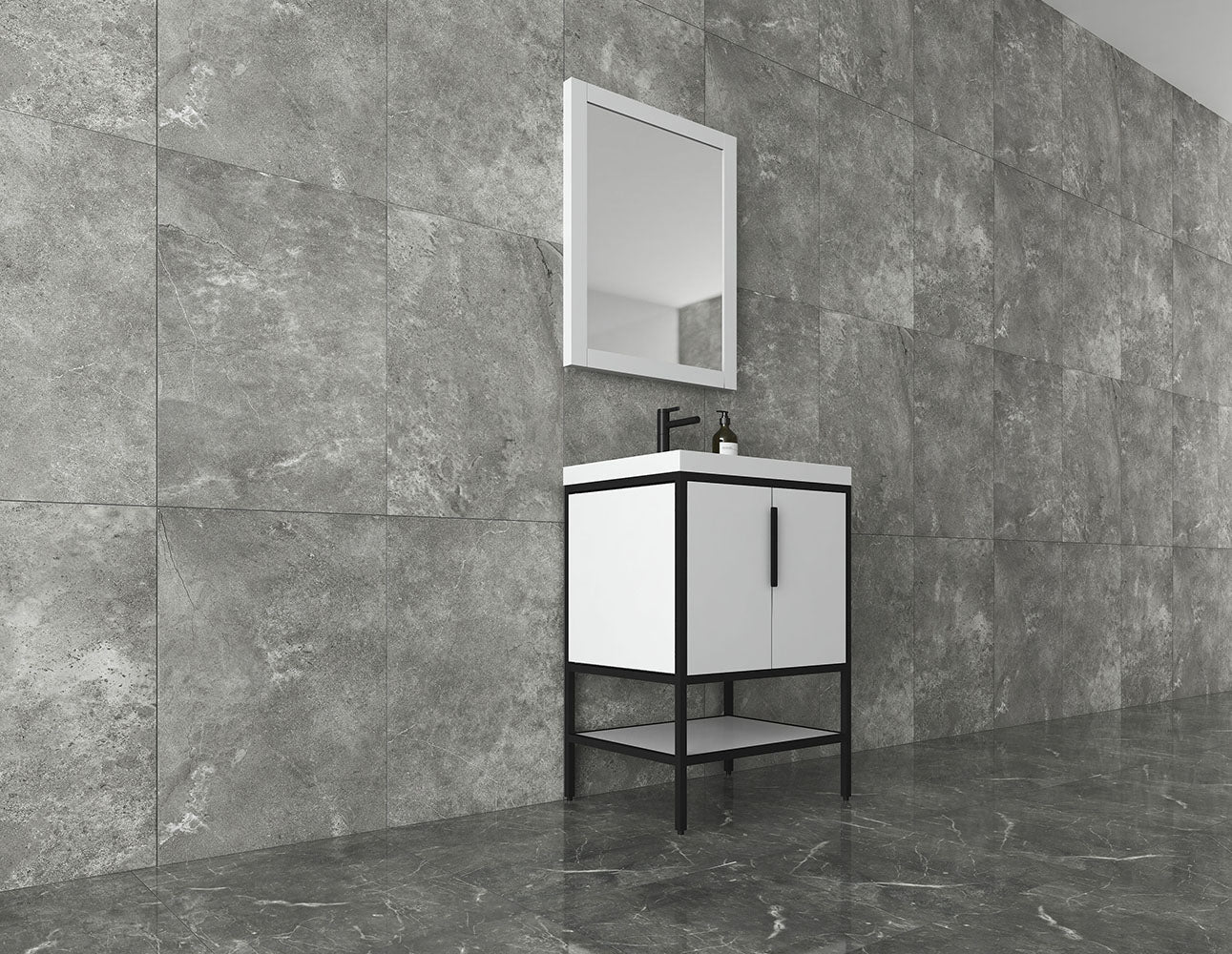 Matthew 24" Glossy White Freestanding Vanity with Reinforced Acrylic Sink