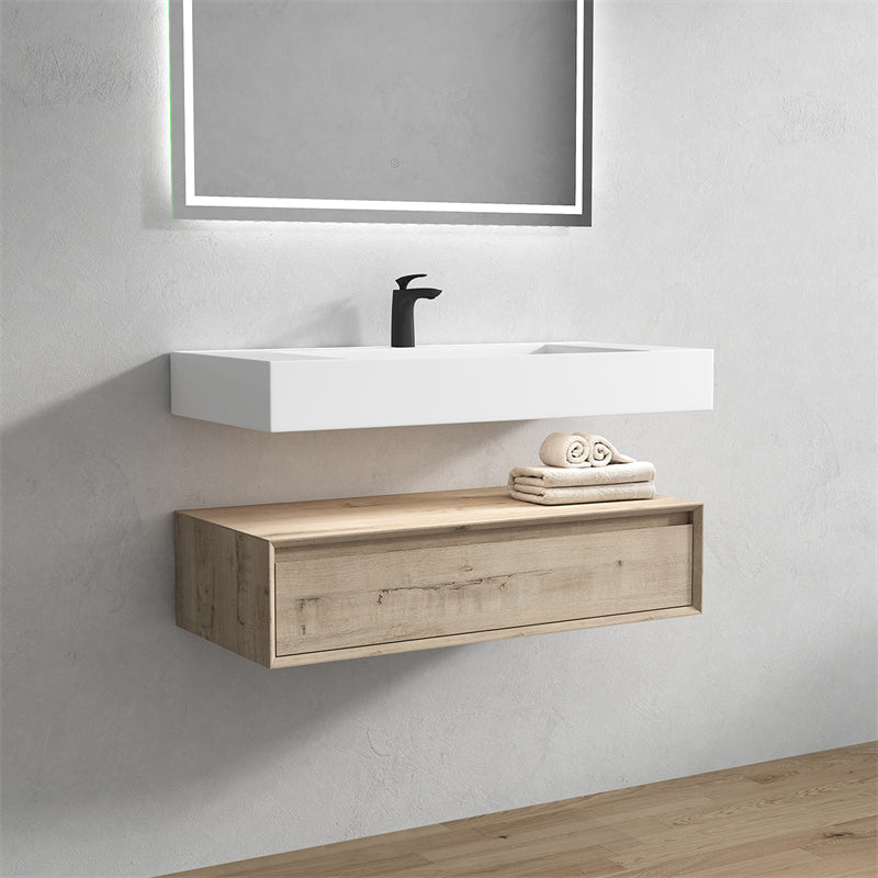 Alysa 36'' floating vanity In light Oak with Reinforced Acrylic Sink