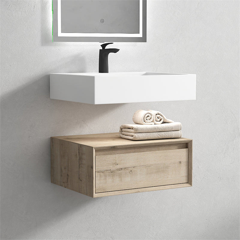 Alysa 24'' floating vanity In light Oak with Reinforced Acrylic Sink