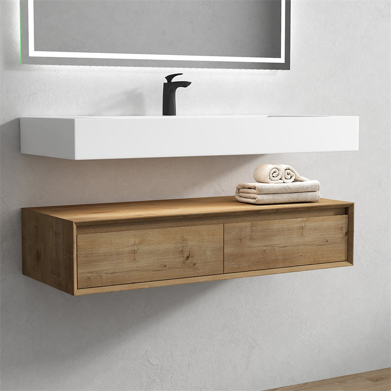 Alysa 60'' Single Sink floating vanity in White Oak with Reinforced Acrylic Sink