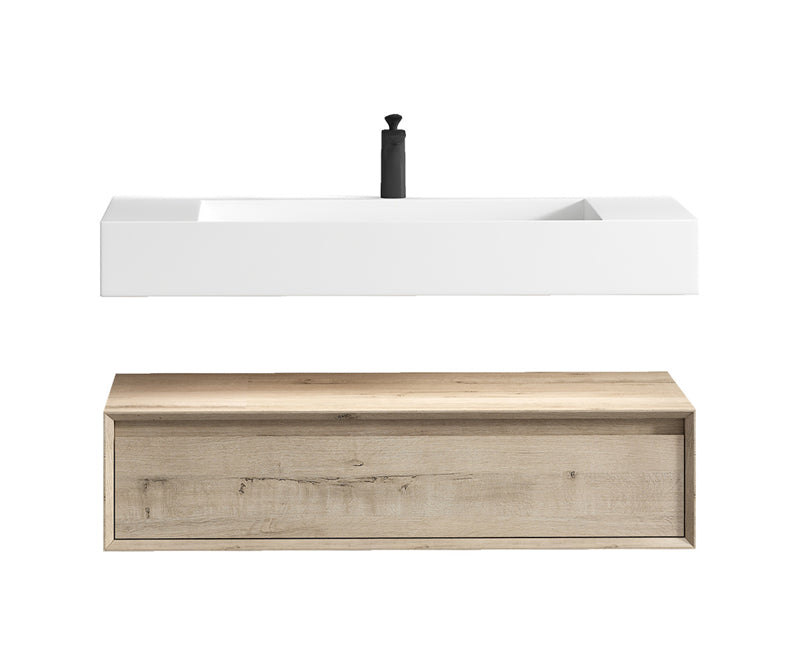 Alysa 42'' floating vanity In light Oak with Reinforced Acrylic Sink