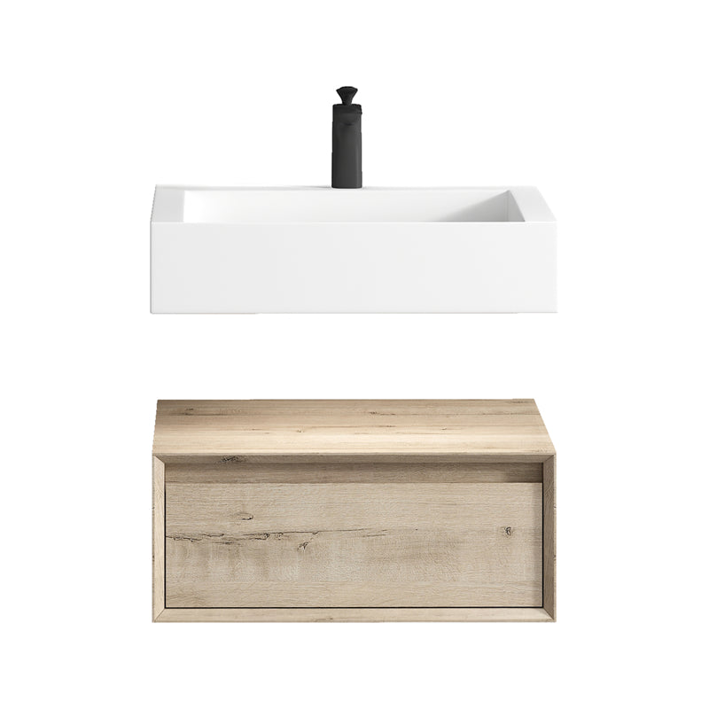 Alysa 24'' floating vanity In light Oak with Reinforced Acrylic Sink