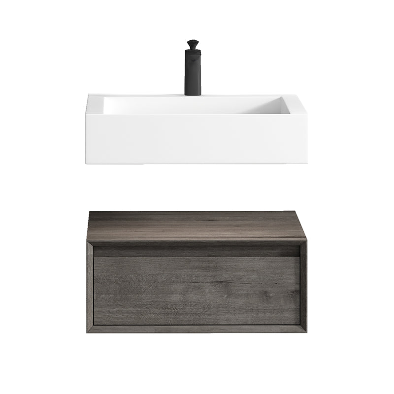 Alysa 24'' floating vanity in Smoke Oak with Reinforced Acrylic Sink