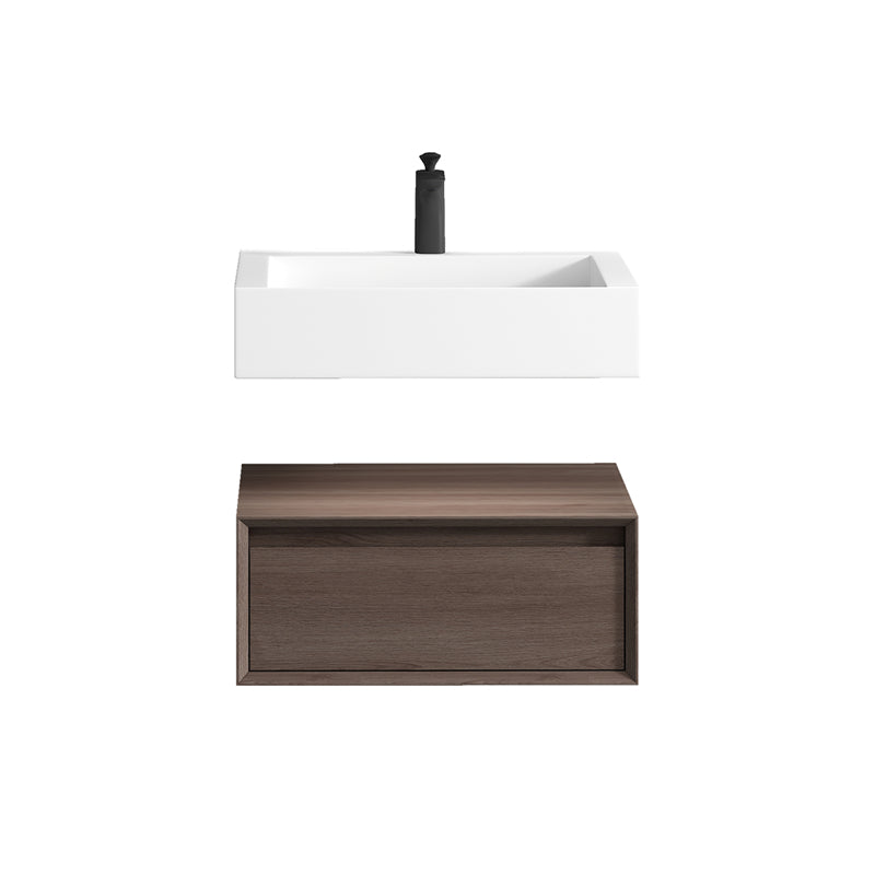 Alysa 24'' floating vanity in Red Oak with Reinforced Acrylic Sink