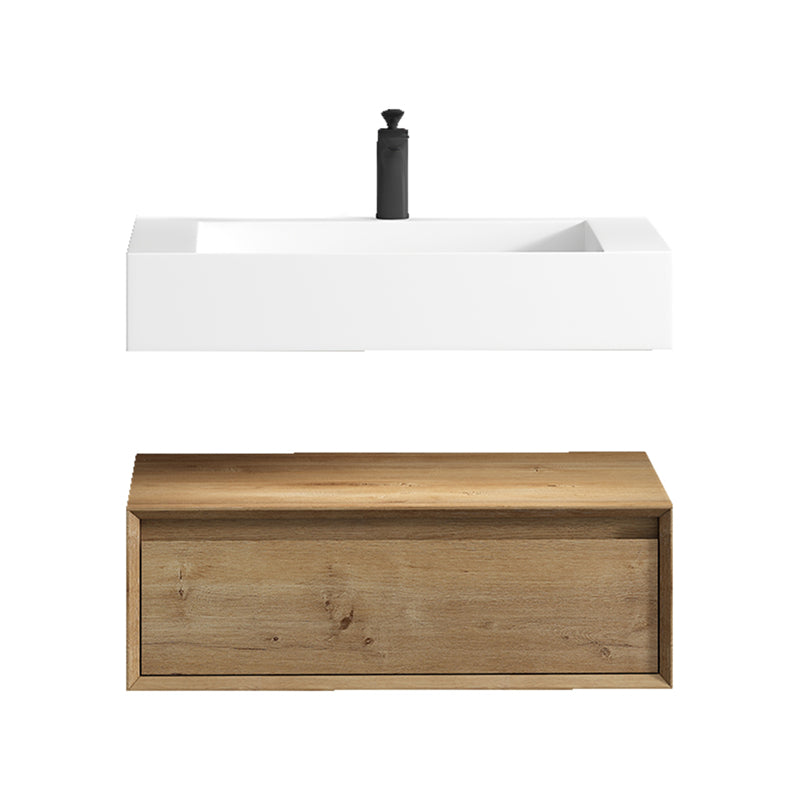 Alysa 30'' floating vanity in White Oak with Reinforced Acrylic Sink