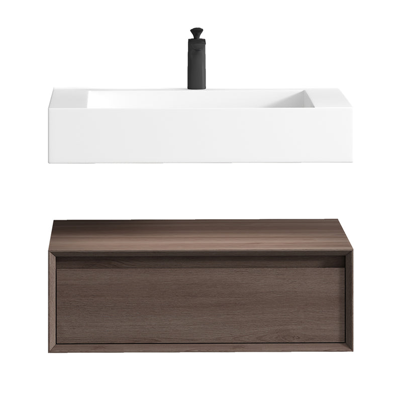 Alysa 30'' floating vanity in Red Oak with Reinforced Acrylic Sink