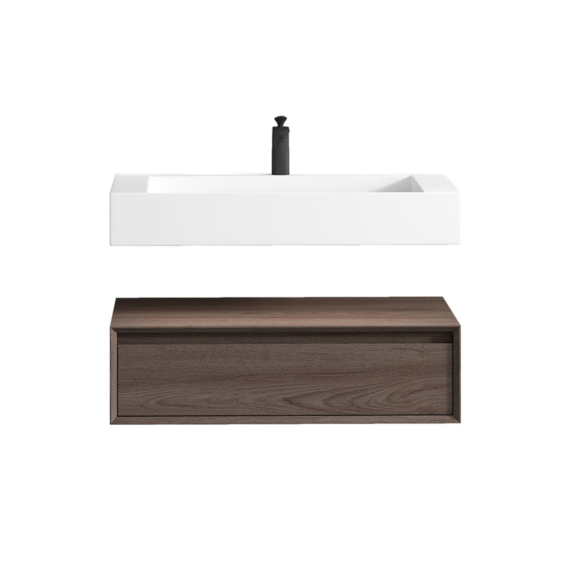 Alysa 36'' floating vanity in Red Oak with Reinforced Acrylic Sink