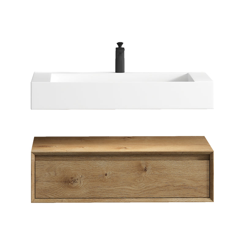 Alysa 36'' floating vanity in White Oak with Reinforced Acrylic Sink