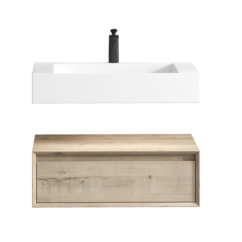 Alysa 30'' floating vanity In light Oak with Reinforced Acrylic Sink
