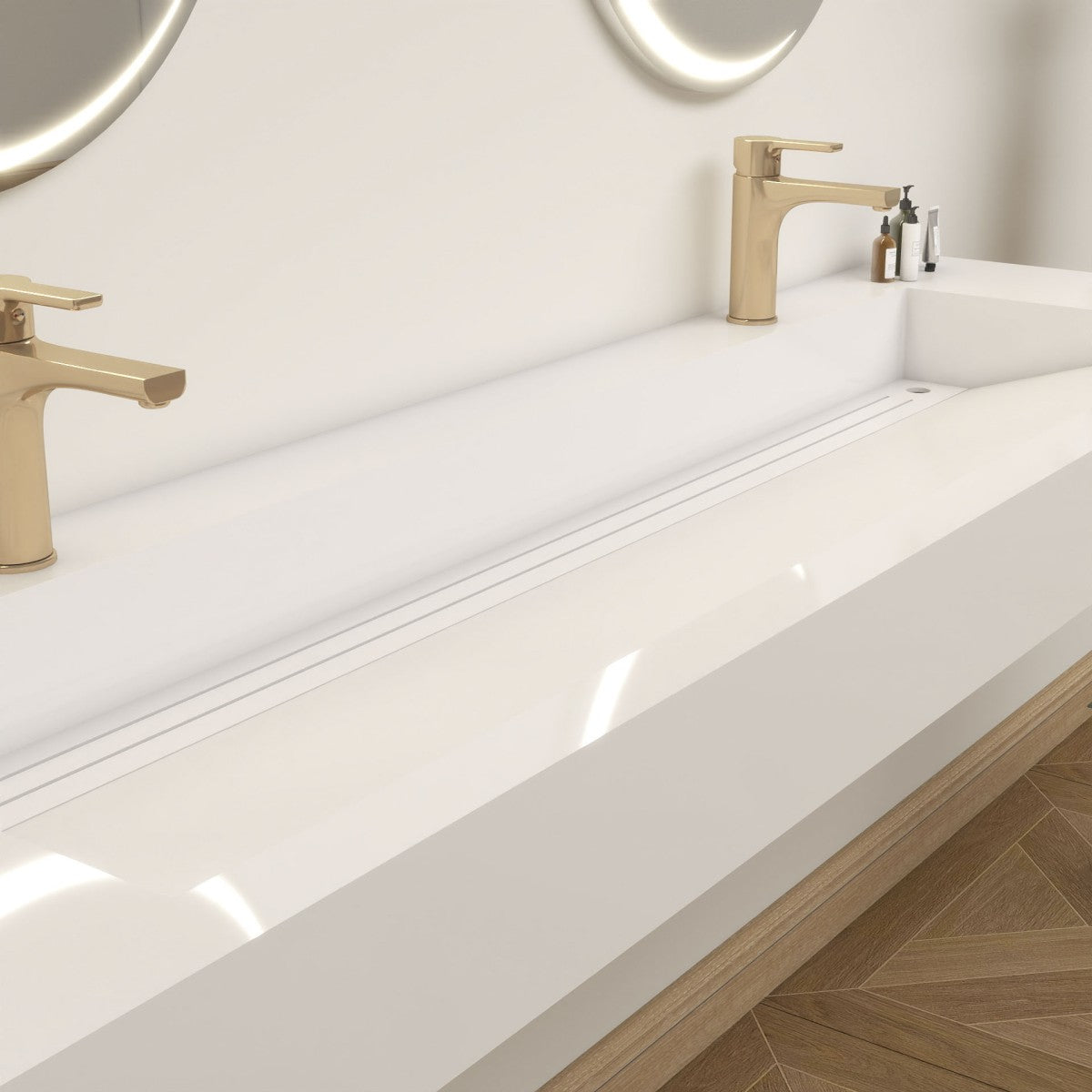 Bethany 72" Reinforced FLX Acrylic Double Sink Countertop
