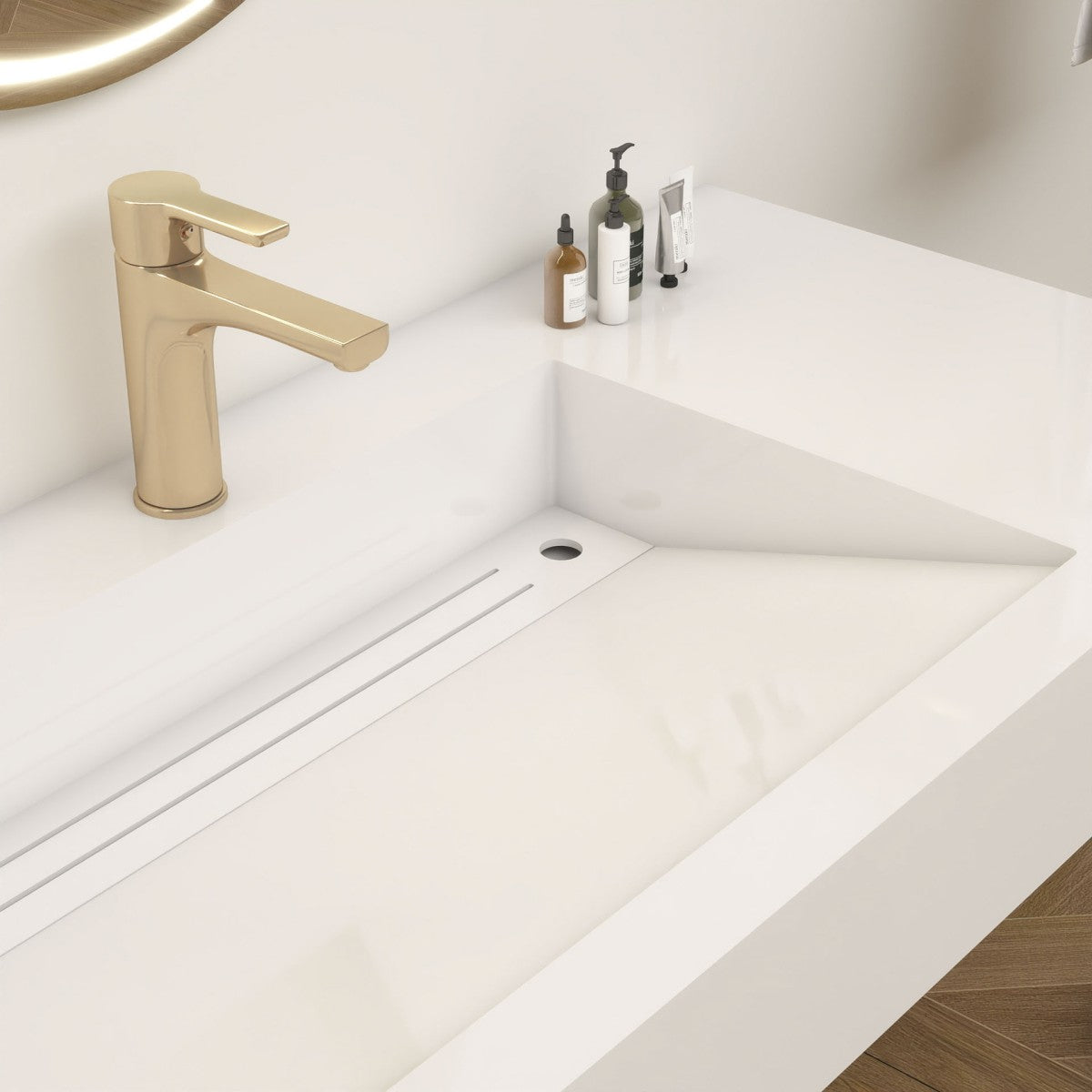 Bethany 72" Reinforced FLX Acrylic Double Sink Countertop