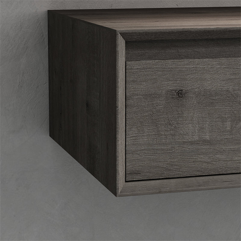 Alysa 72'' Double Sink floating vanity in Smoke Oak with Reinforced Acrylic Sink