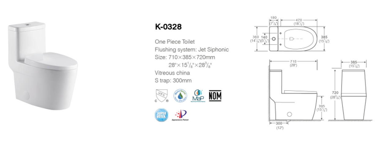 Aqua Series Leon Rounded Toilet - Dual Flush K0328 Product Sheet