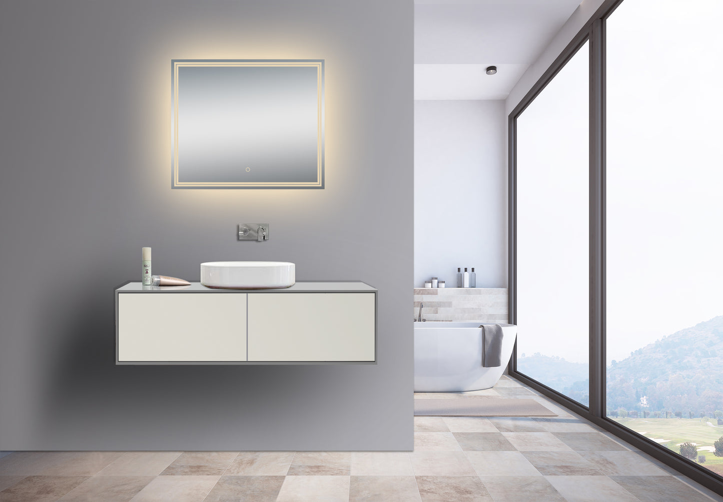 Luna 36'' Polished Edge Back-lit LED Mirror (30''Height)