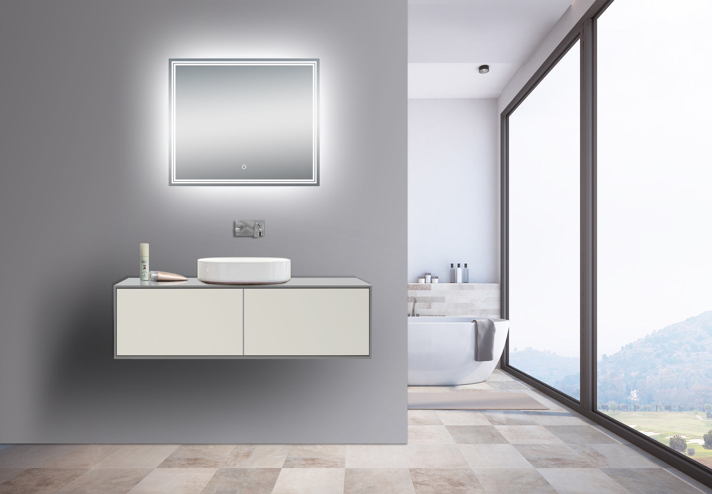 Luna 36'' Polished Edge Back-lit LED Mirror (30''Height)