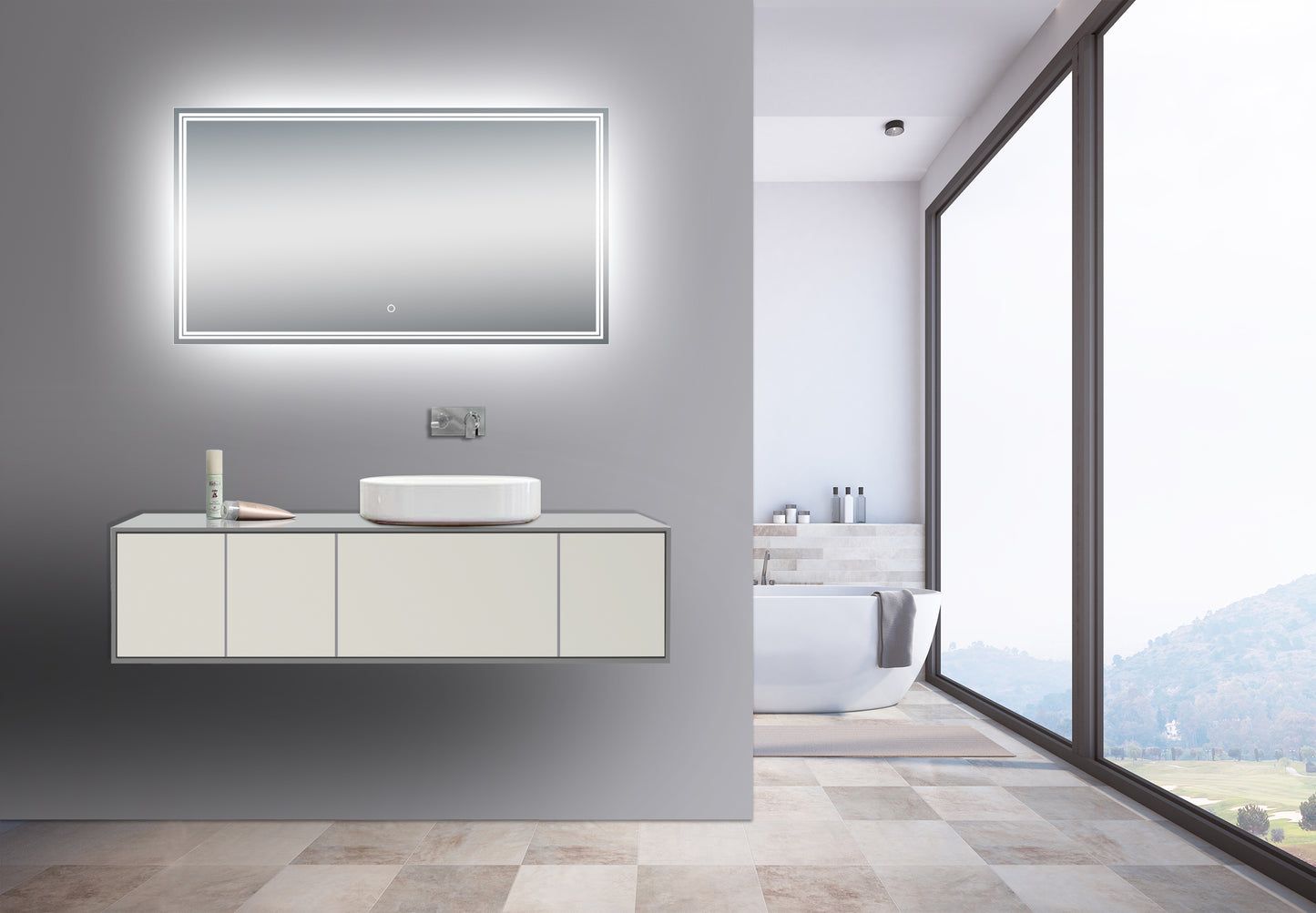 Luna 68'' Polished Edge Back-lit LED Mirror (30''Height)