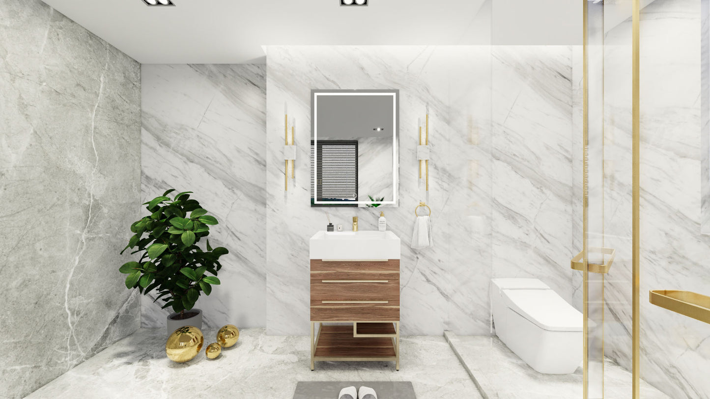 Bethany 24" Freestanding Modern Vanity in White Oak