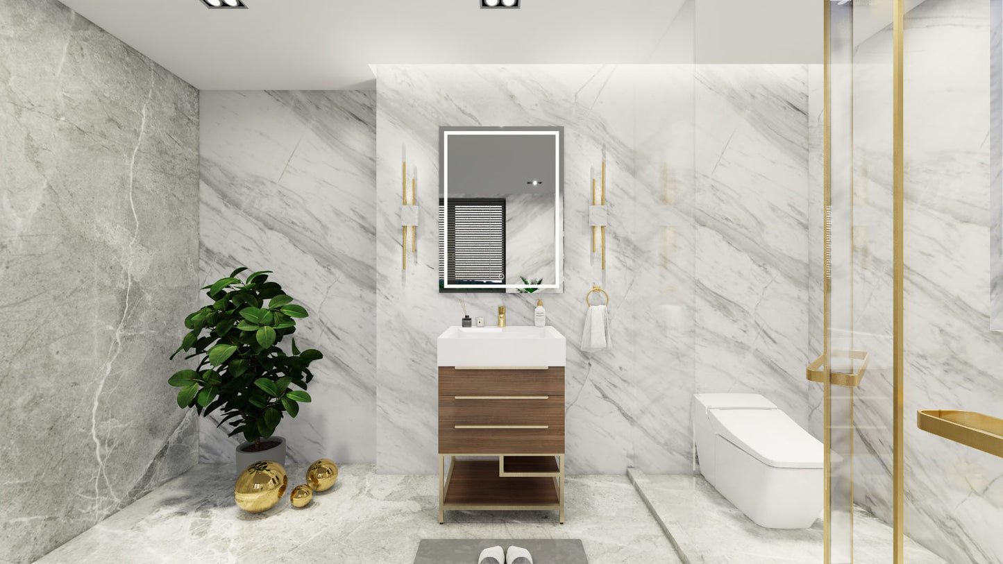 Bethany 24" Freestanding Modern Vanity in Rosewood