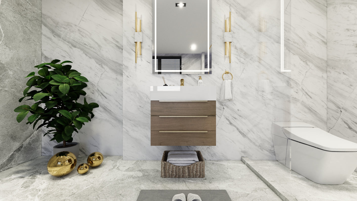 Bethany 24" Floating Modern Vanity in Light Oak