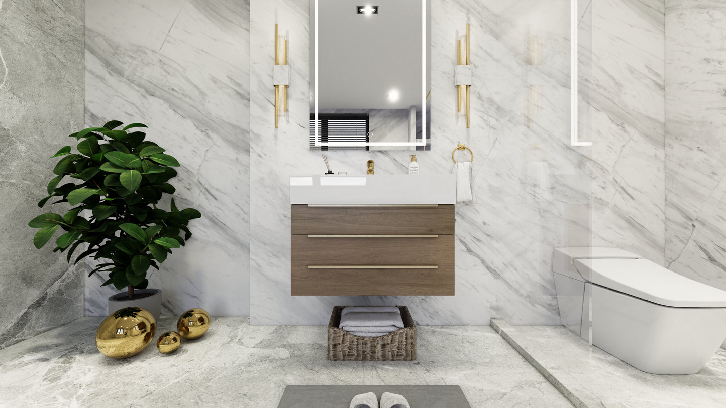 Bethany 30" Floating Modern Vanity in Light Oak