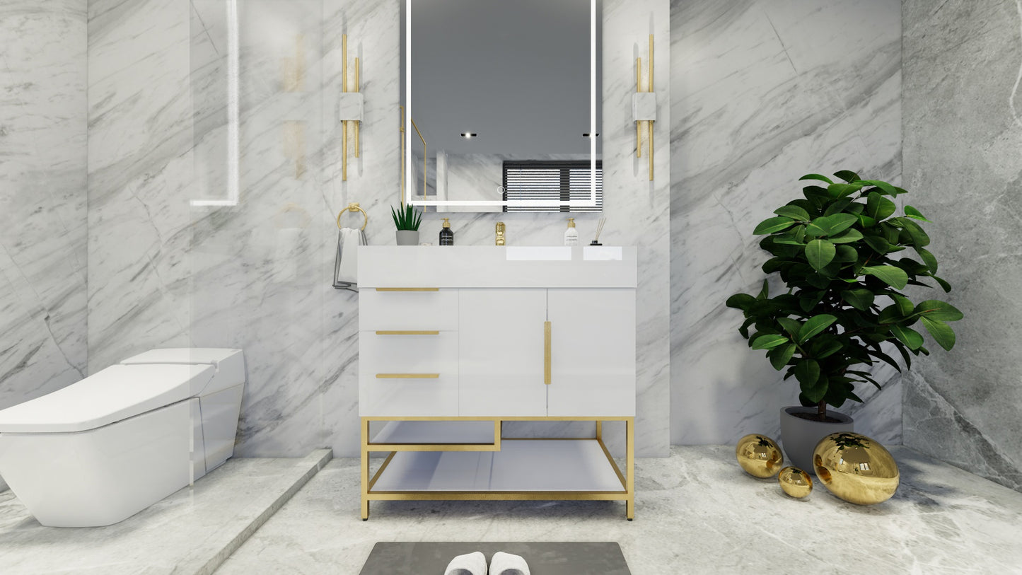 Bethany 36" Freestanding Vanity in Gloss White