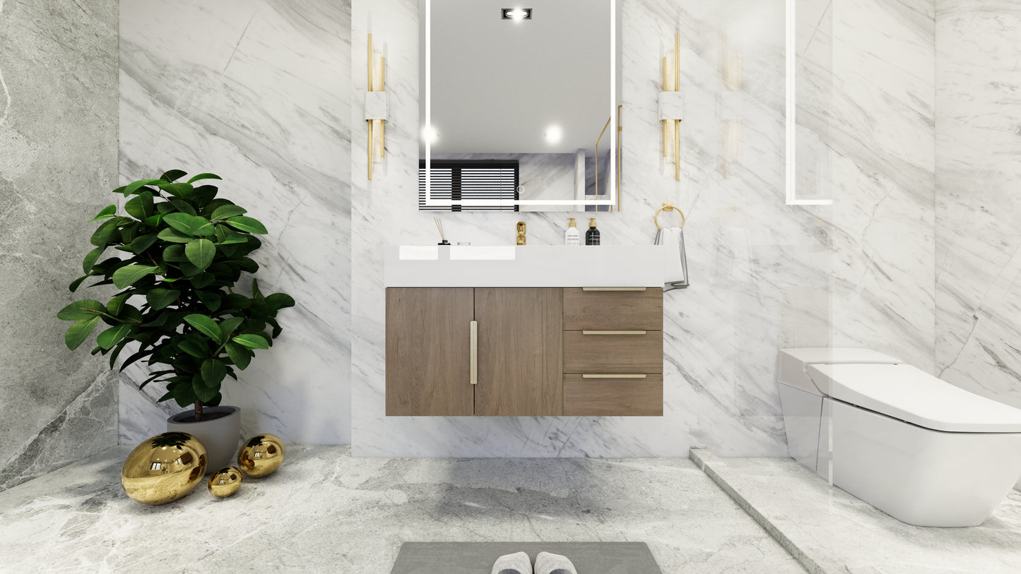 Bethany 36" Floating Modern Vanity in Light Oak