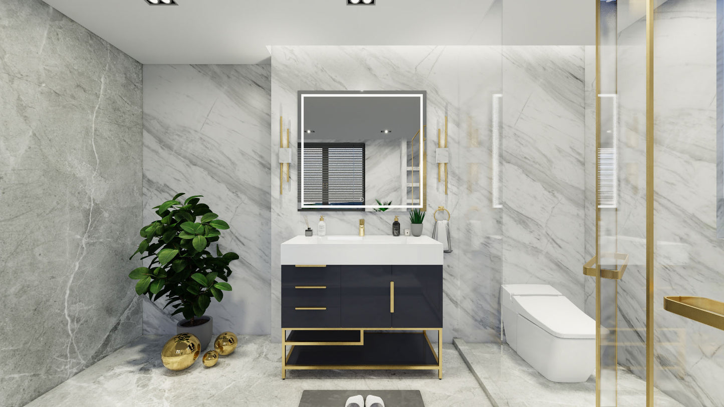 Bethany 42" Freestanding Modern Vanity in Gloss Gray