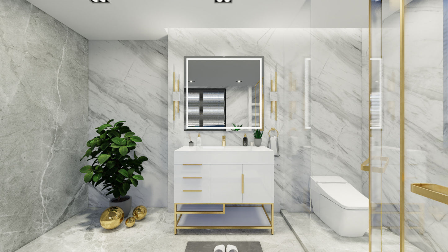 Bethany 42" Freestanding Modern Vanity in Gloss White