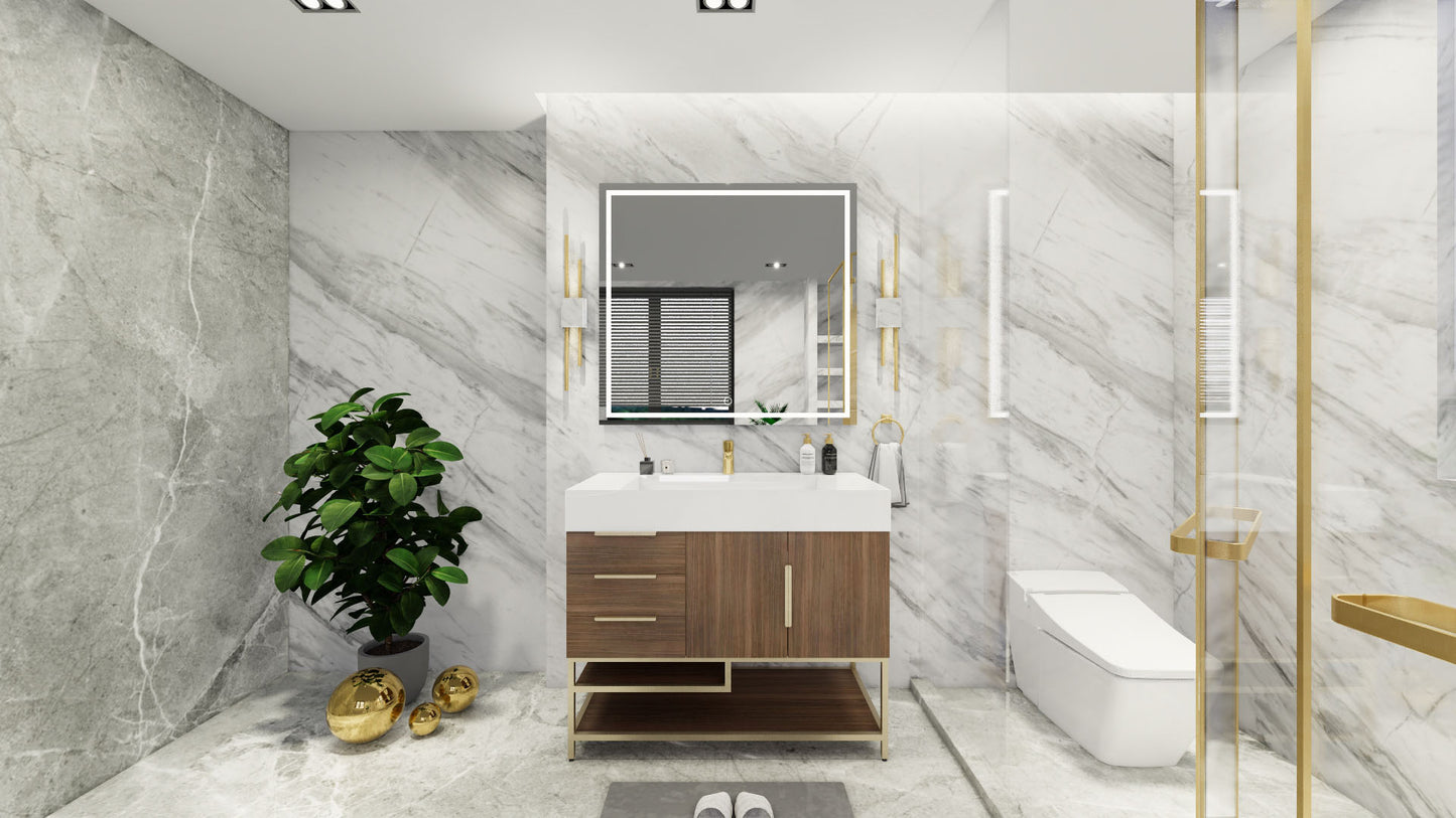 Bethany 42" Freestanding Modern Vanity in Rosewood