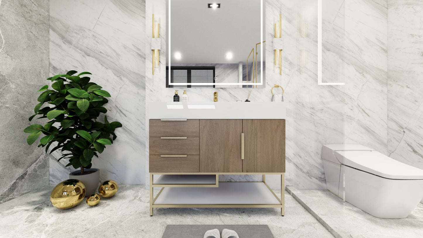 Bethany 42" Freestanding Vanity in Light Oak
