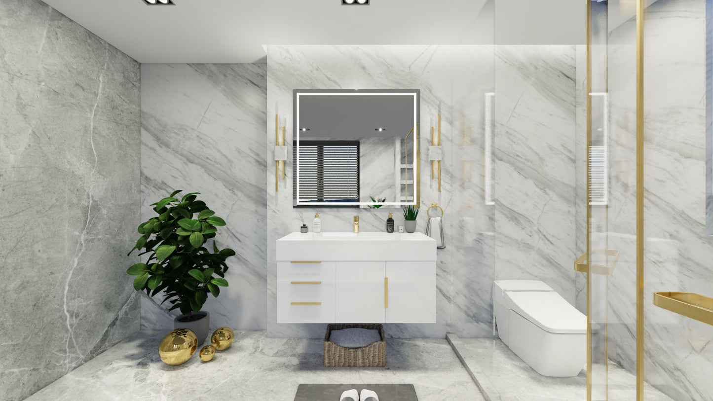 Bethany 42" Floating Vanity in Gloss White