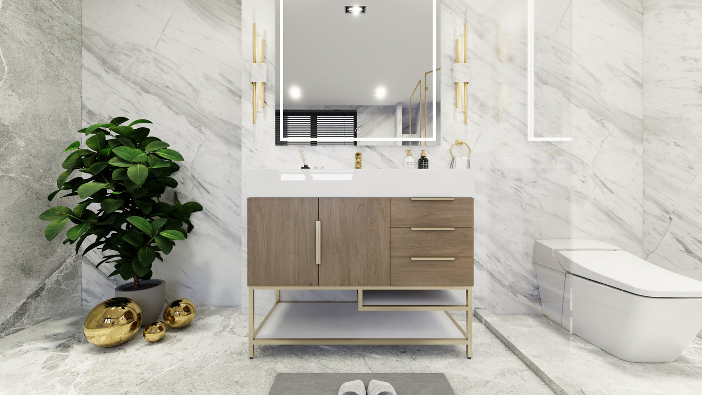 Bethany 42" Freestanding Vanity in Light Oak