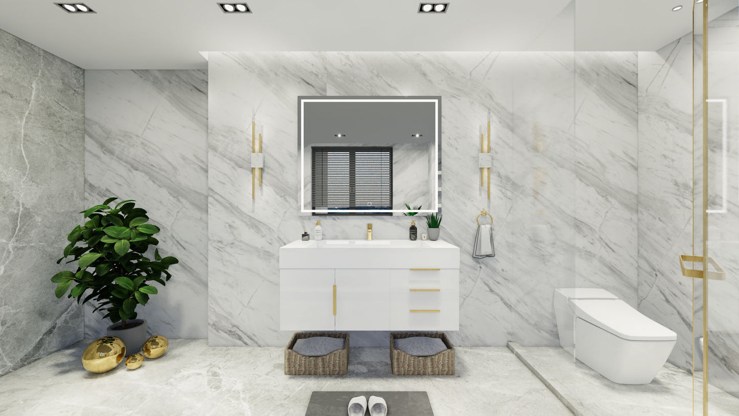 Bethany 48" Floating Vanity in Gloss White