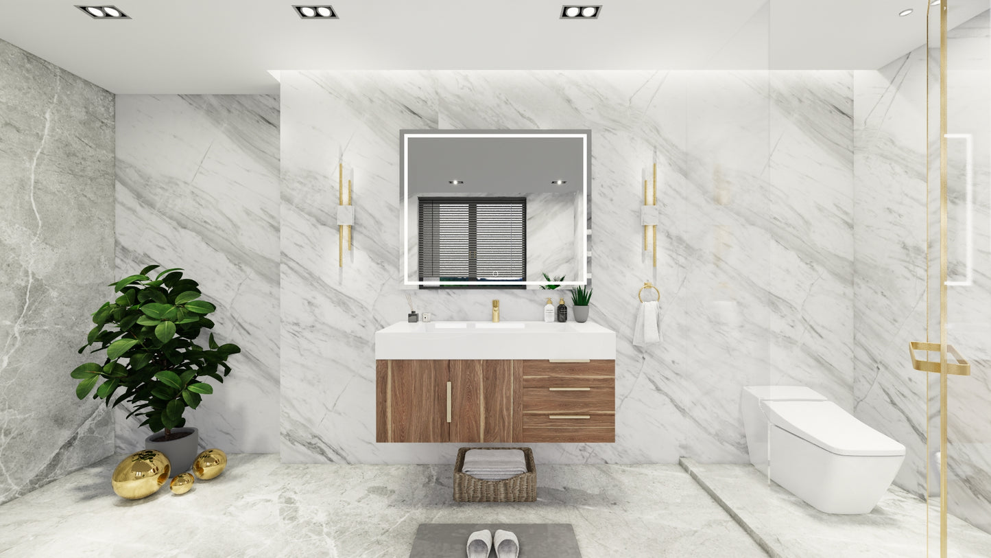 Bethany 48" Floating Vanity in White Oak