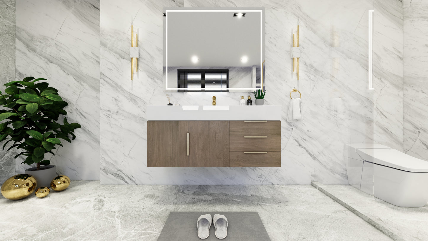 Bethany 48" Floating Modern Vanity in Light Oak