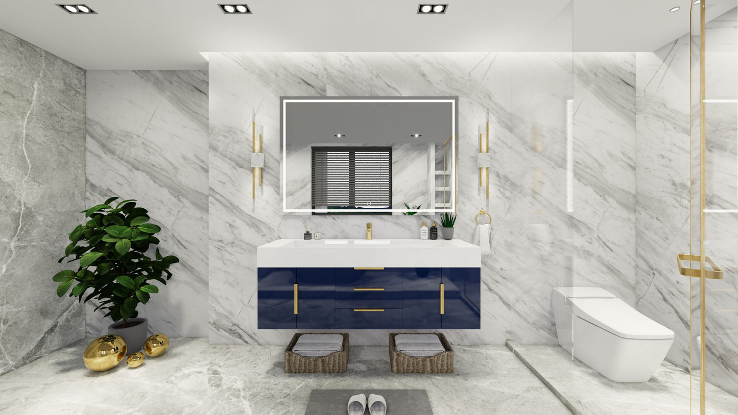 Bethany 60" Floating Vanity in Night Blue