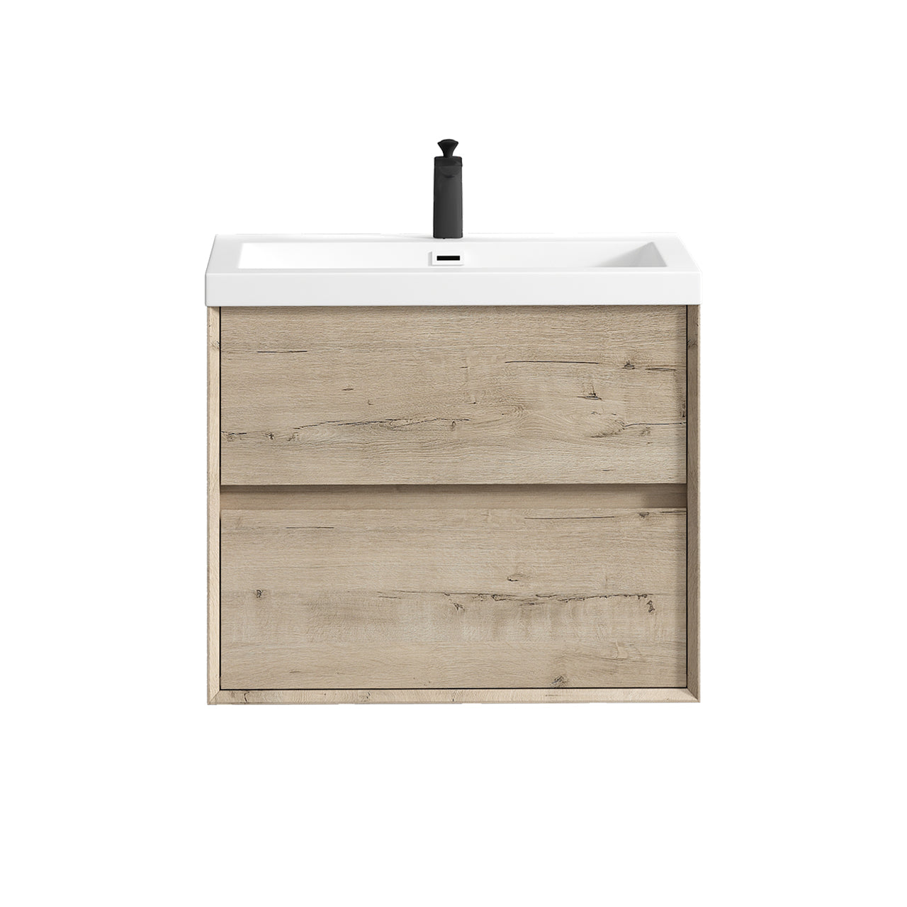 Kingdee 30" Light Oak Wall Mounted Vanity with Reinforced Acrylic Sink